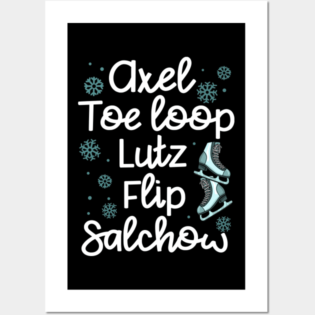 Axel, Toe Loop, Flip, Lutz, Salchow - Figure Skating Gift Wall Art by biNutz